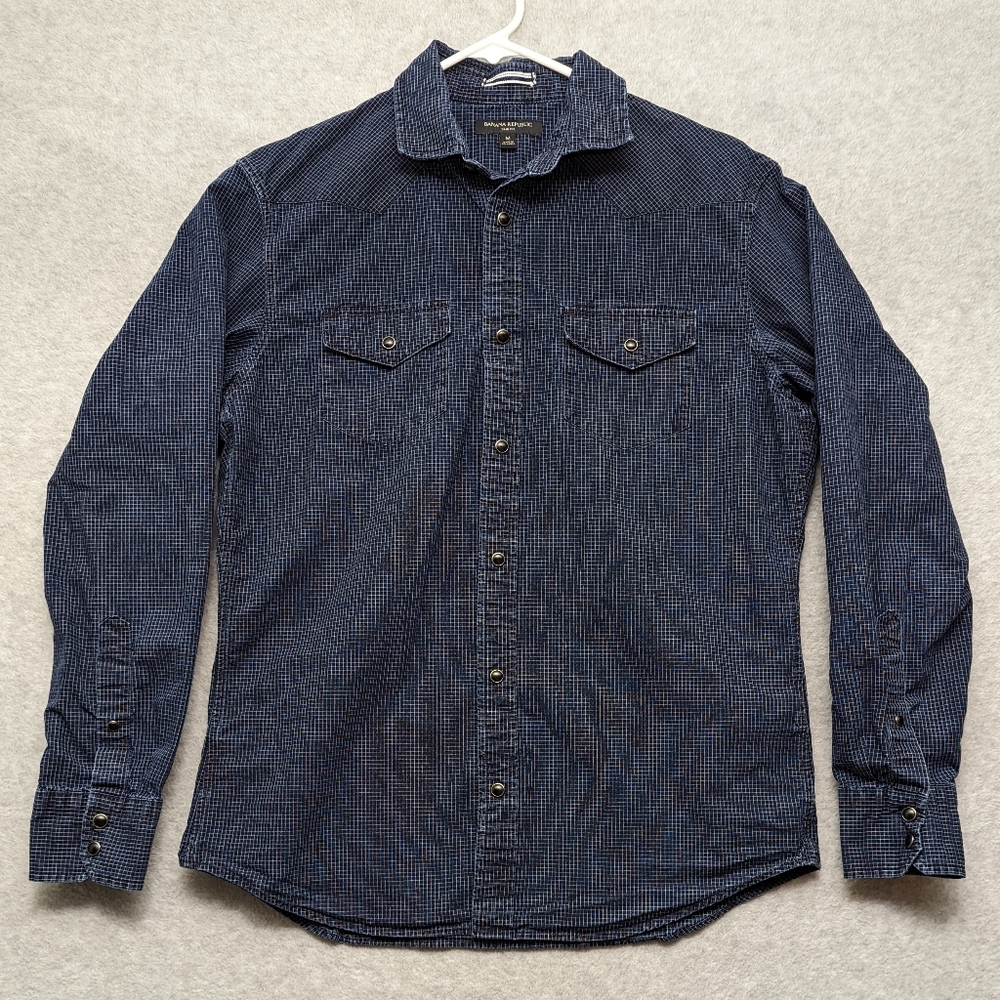 Banana Republic Shirt Adult Blue Medium Long Sleeve Button up Mens